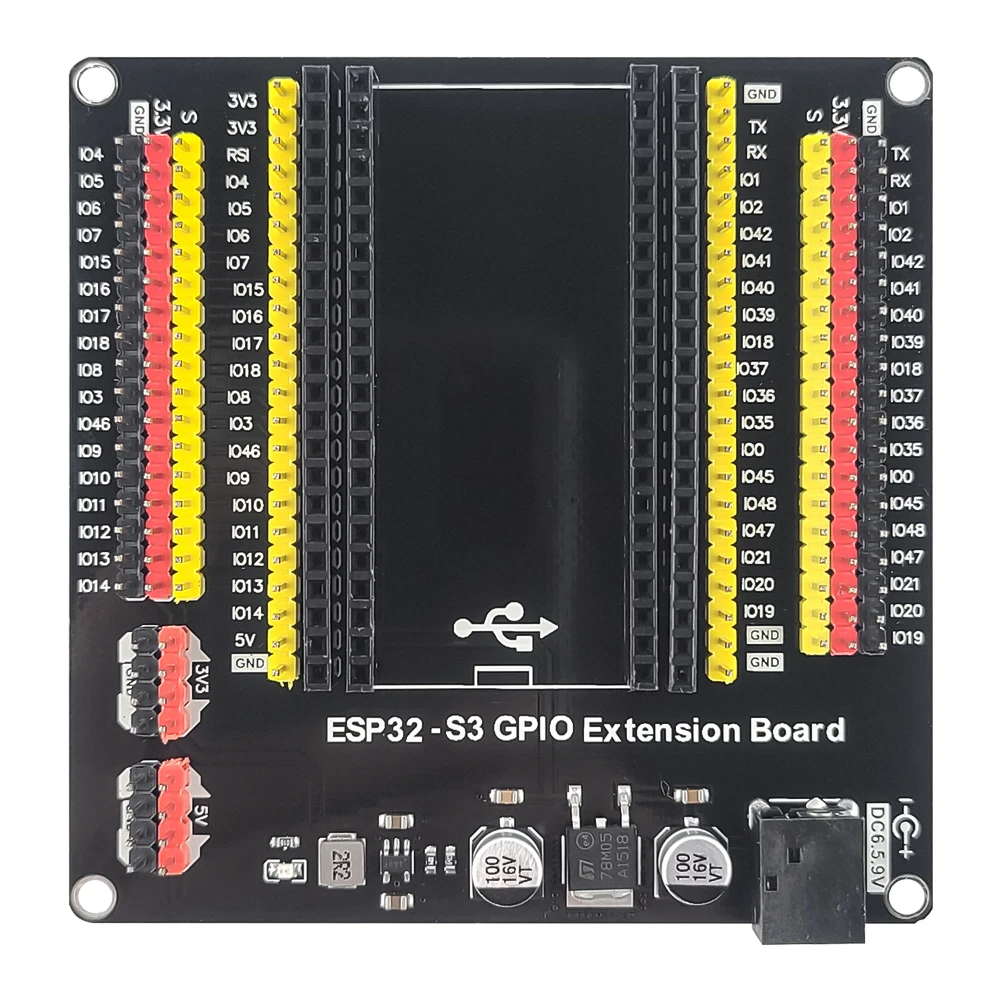 ESP32-S3 Entwicklungsboard mit Erweiterungsadapter-Kit 2,4G WLAN BT Modul MCU ESP32-S3WROOM1 N16R8 44-Pin Typ-C ESP32S3