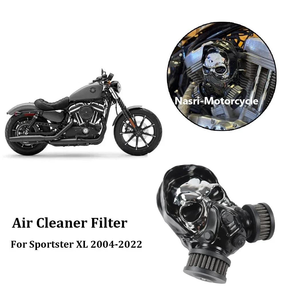 Per Harley Sportster XL1200 XL883 2004-2022 2021 2020 Teschio Ad Alto Flusso Filtro Aria Sistema di Pulizia Kit di Aspirazione Moto