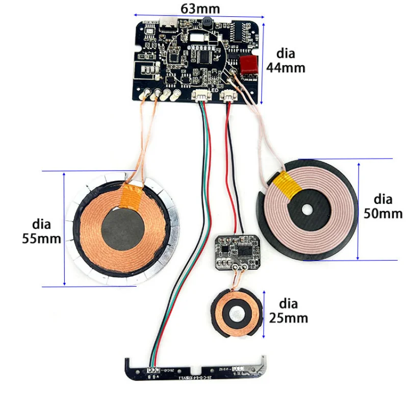 Custom. Type C Android wireless charging module all phones transmitter receiver PCBA coil PCB