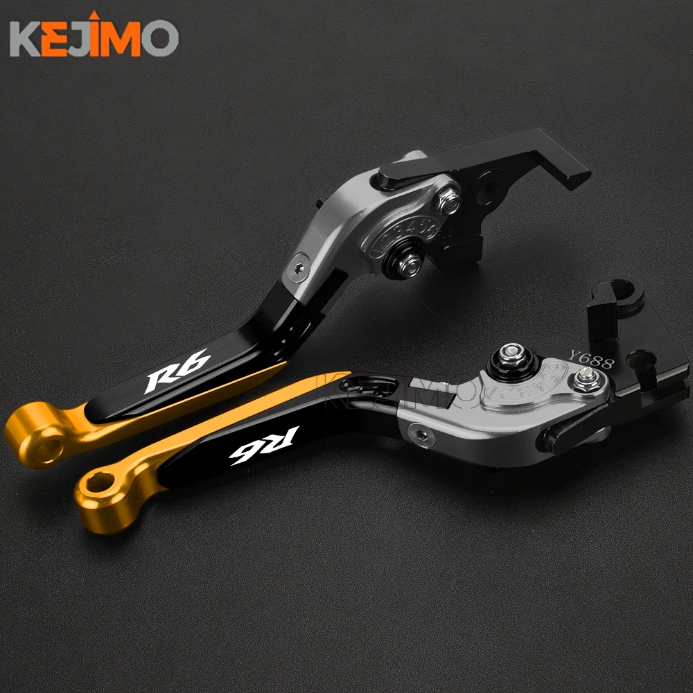 FOR YAMAHA YZFR6 YZF R6 YZF-R6 1999-2004 2003 2002 2001 2000 CNC Adjustable Folding Brake Clutch Levers Extendable Handles Lever