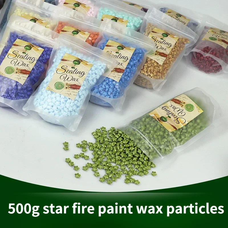 500g Star Lacquer Seal Wax Seal, Craft Material for Invitation Envelope Sealing and Hand Account