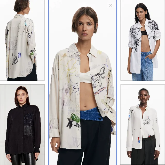 

New Spanish printed square-neck striped long-sleeved shirt for export original order