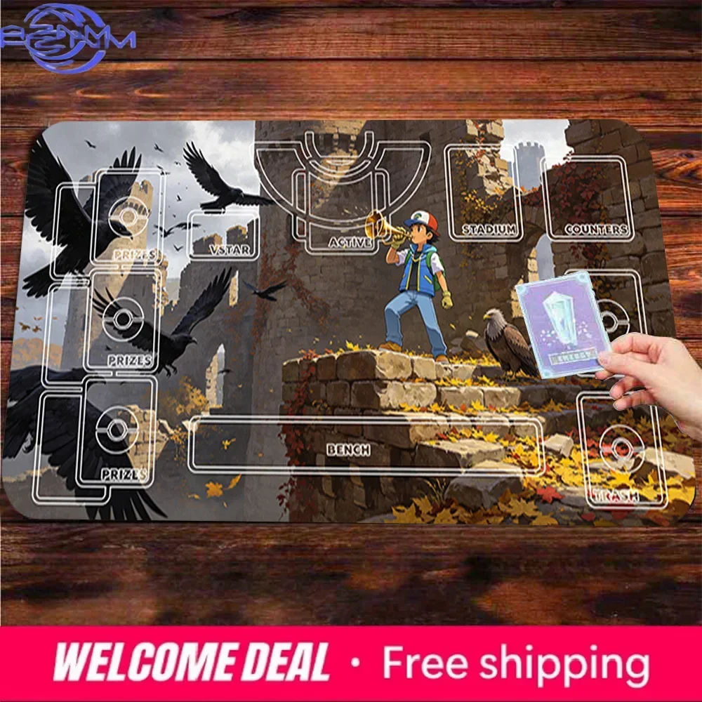 Autumn Ruins Anime Rubber Mousepad, Non-slip Large Table Mat for Card Games, Multiple Sizes Available