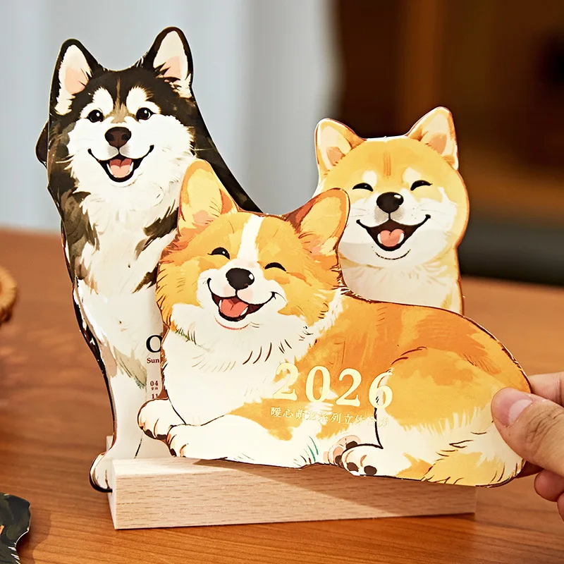 

High Aesthetic Pet Illustration Desk Calendar 2026 Table Planner Yearly Agenda Calendar Schedule Home Office Desk Decorations