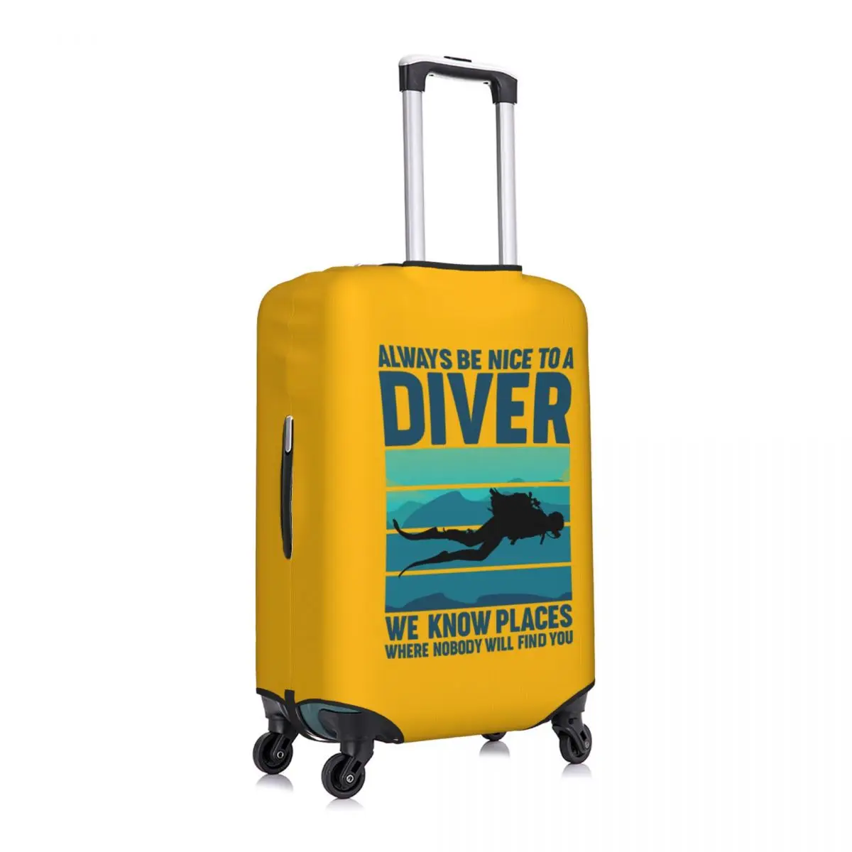 Custom Scuba Diving Suitcase Cover Washable Dive Diver Quotes Luggage Covers Protector for 18-32 inch