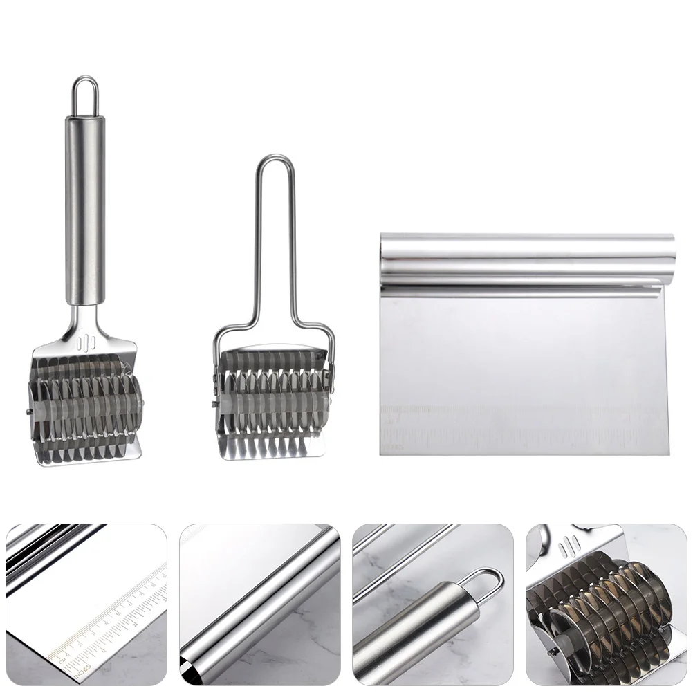 Couverts de table pour nouilles, coupe-Pizza antirouille, outil de coupe, hachoirs à pâte ménagers, pâtisserie pratique pour bébé, 3 pièces