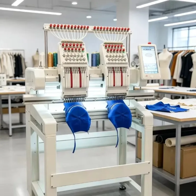 Hot Selling Embroidery Machine Colors and Logo Professional 2 Heads Computer Embroidery Machine for Flat Hat Cloth