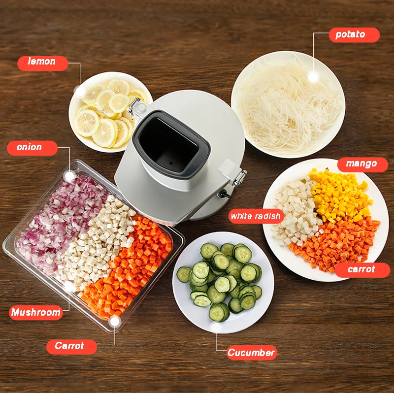 Electric 110V/220V Vegetable Cube Cutting Machine Potato Carrot Cucumber Slicer Cutter Fruit Vegetable Dicer Machine