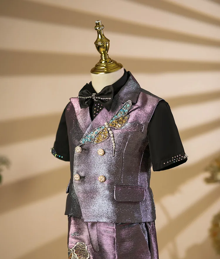Frühlings-Boutique-Kleidung: Blazer-Kostüm-Set für Klavieraufführungen, Hochzeiten, Geburtstage, Taufen und Partys A4479 – Detail 8