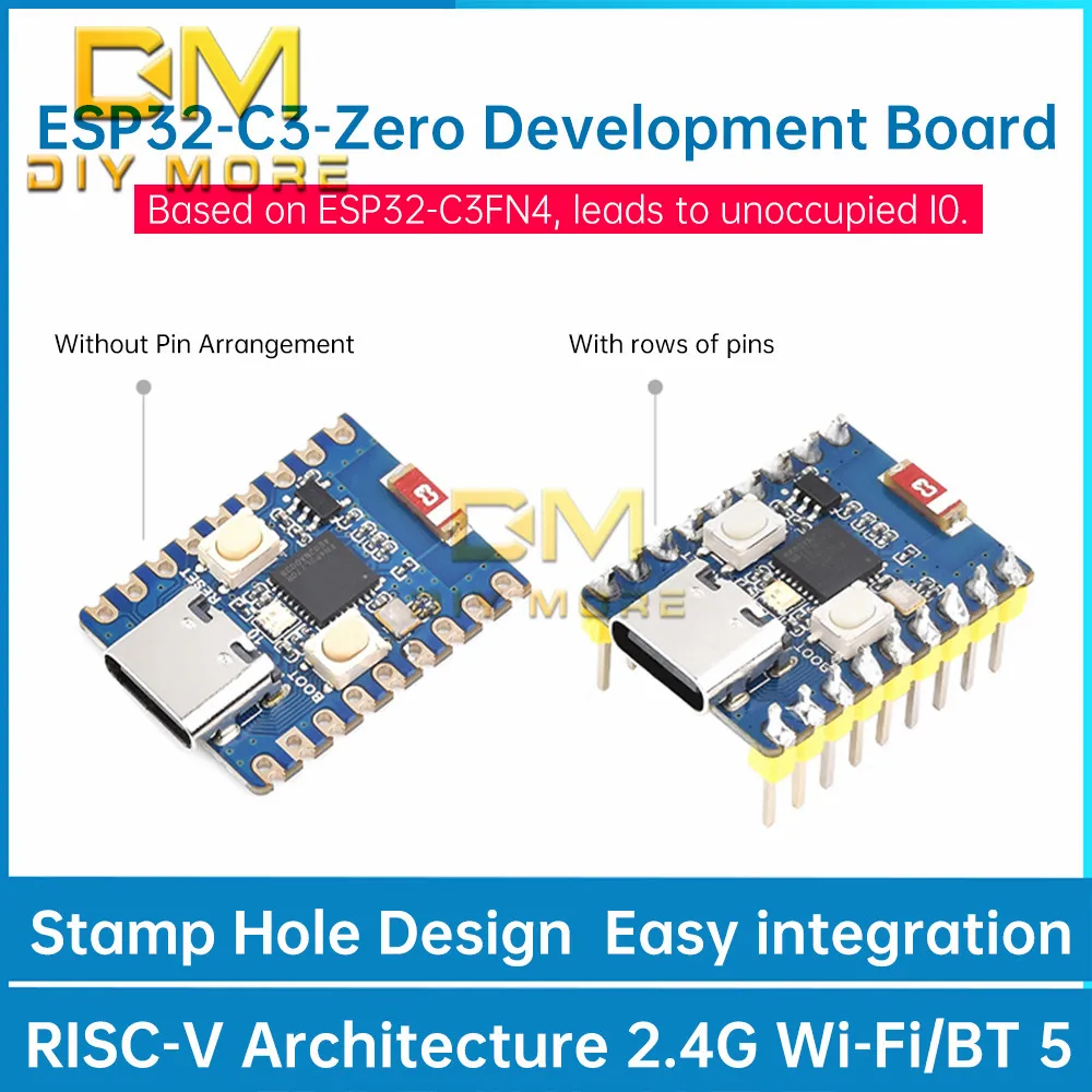 ESP32-C3-Zero Mini WiFi Bluetooth 5 Development Board Single Core Processor based on ESP32-C3FN4 up to 160MHz