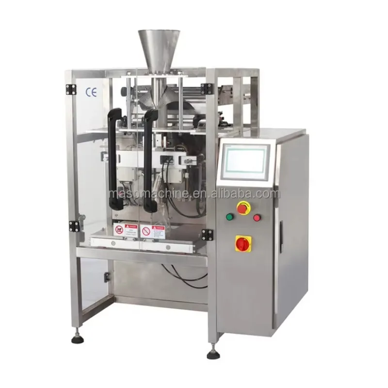 VFFS Film Roll Pillow Bag Quad Seal Gusset Sachet Vertical Packing Machine Form Fill Seal Machine for Powder Liquid Granule