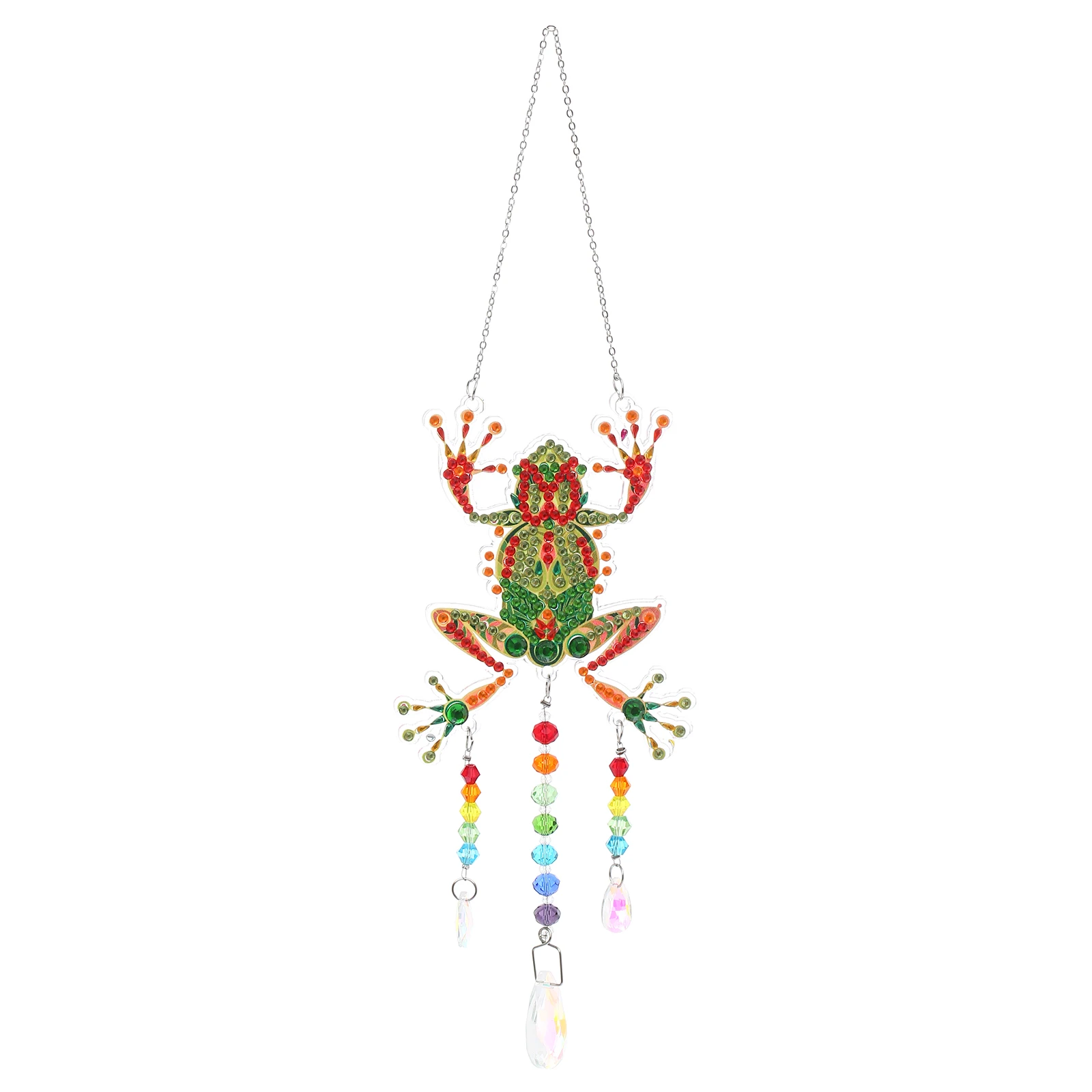 DIY Diamond Painting Frog Pattern Wind Chimes Bell Acrylic Double Sided Diamond Embroidery Birthday Gift DIY Crafts