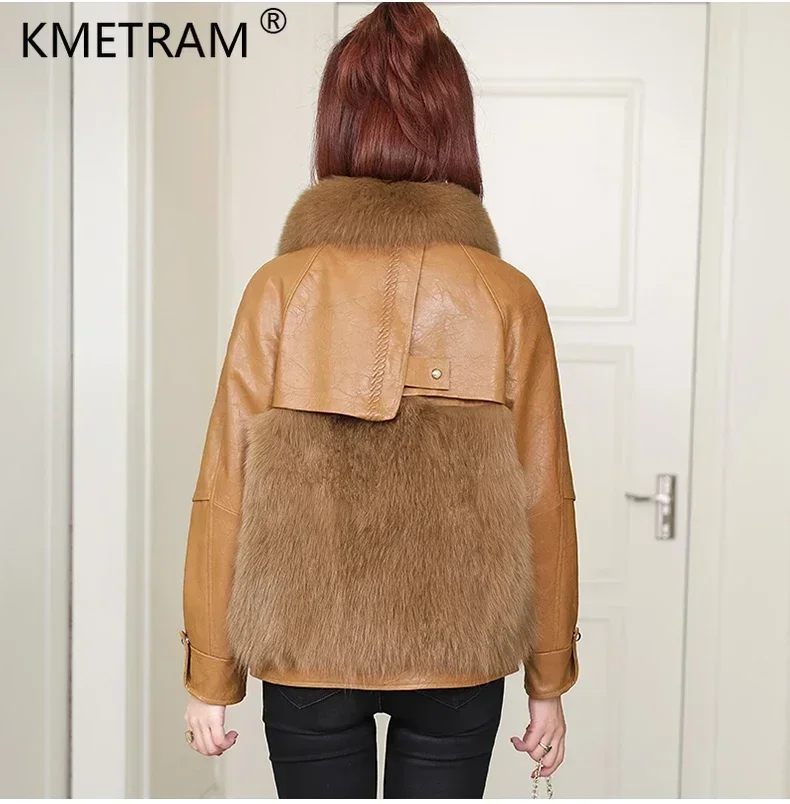 Winter Real Fur Down Jacket for Women 2024 Luxury Fox Fur Collar Genuine Sheepskin Coat Female Down Coats Jaqueta Feminina