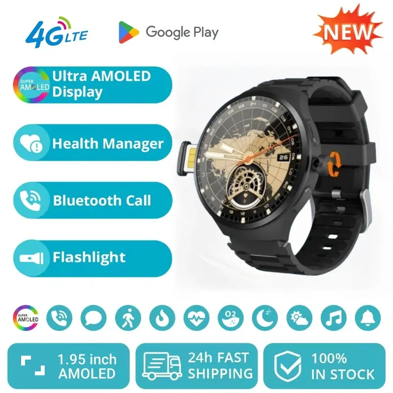 

Смарт-часы VP50, умные часы 5GAndroid, 1,75 дюйма, большей экран Amoled, аккумулятор 1500 мАч, 800 Вт, поворотная HD-камера, GPS, приложение WIFI, загрузка