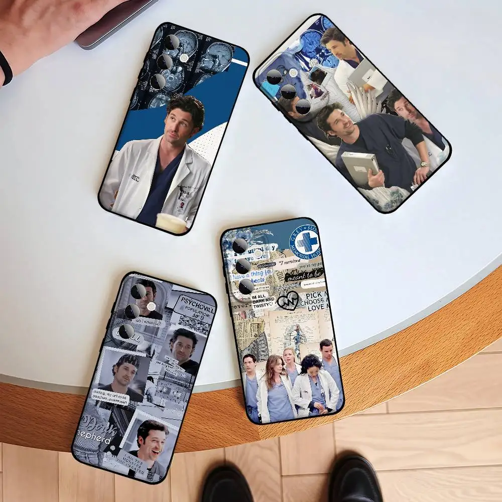Derek Shepherd Greys Anatomy Phone Case For Samsung S24, S25 22,30,Note20,Lite,Ultra,5G,Plus,FE Black Cover