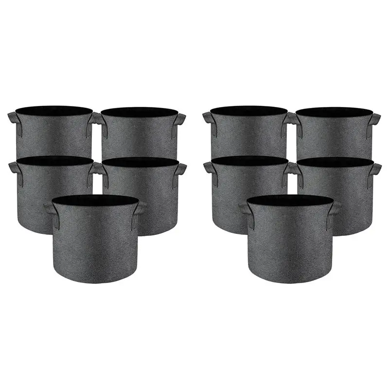 

Новые мешки для выращивания растений (10 шт.), 5 галлонов, многофункциональные, из нетканого материала, с ручками, для сада и улицы