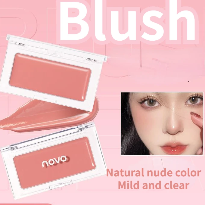 Novo Make-Up Lage Verzadiging Blusher Plaat Natuurlijke Hete Meid Schattige Kieuwen Blauwe Blos Nude Make-Up Effen Rouge Gezicht Blush Helderend