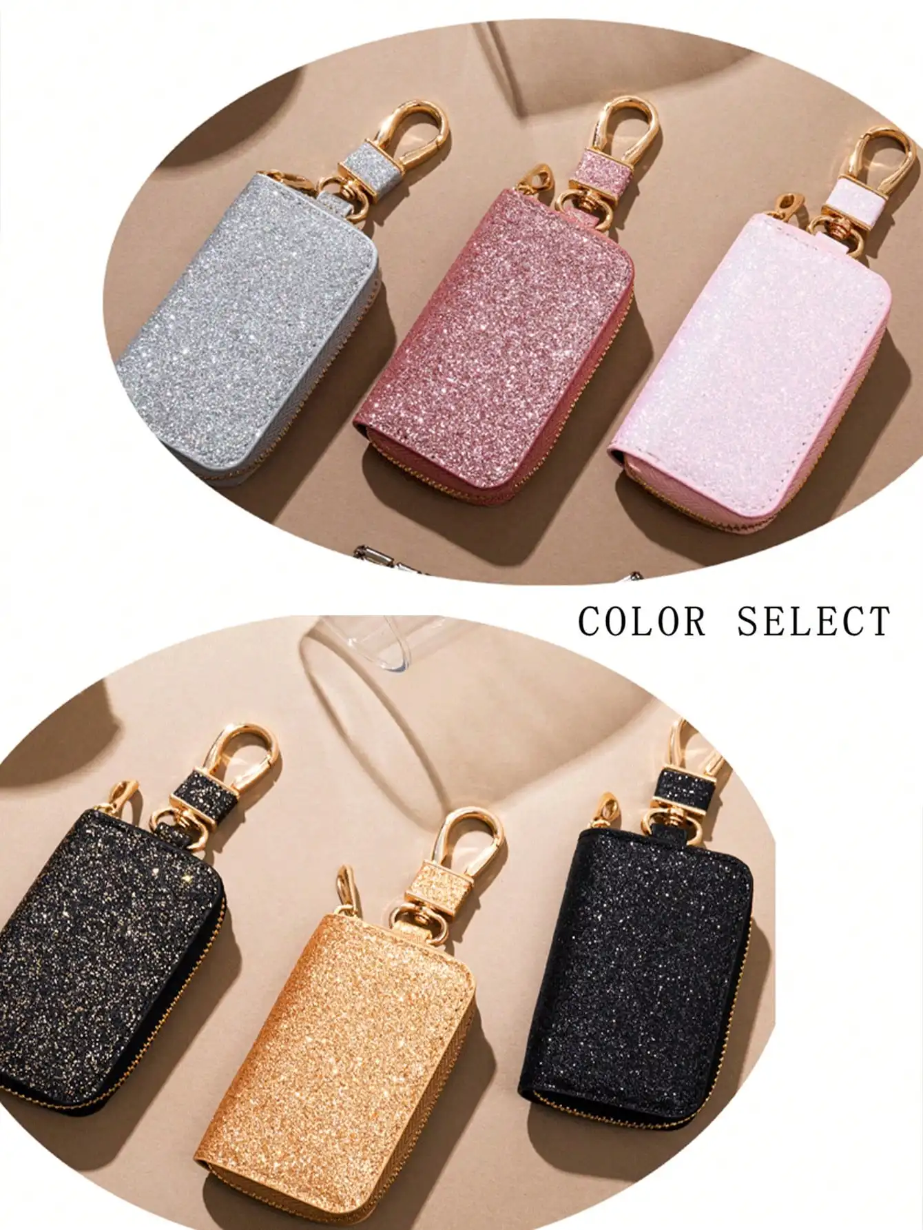 PU Leather Zipper Key Holder Organizer Car Key Bag Wallet Men Women Fashion Simple Key Case Bag Keychain Wallet