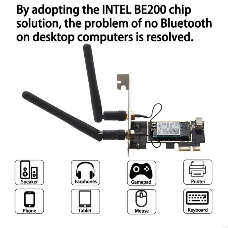 N84B BE200 Módulo Wifi Adaptador redes inalámbricas velocidad 2.4G+5G+6G para laptop