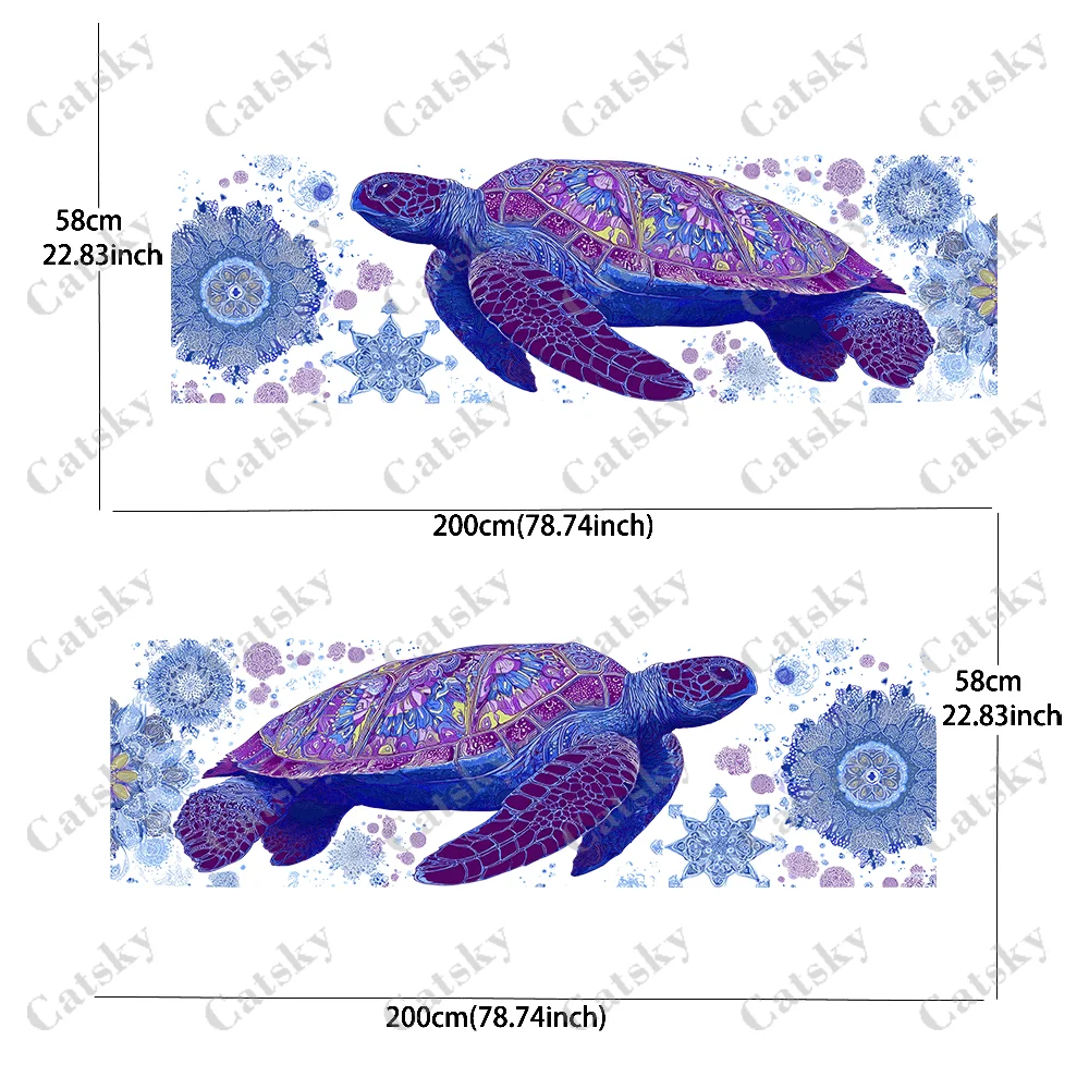 Mandala patterned turtle Car Side Car Wraps, Self-Adhesive PVC Waterproof & Scratch-Resistant Stickers, Car Accessory Gift