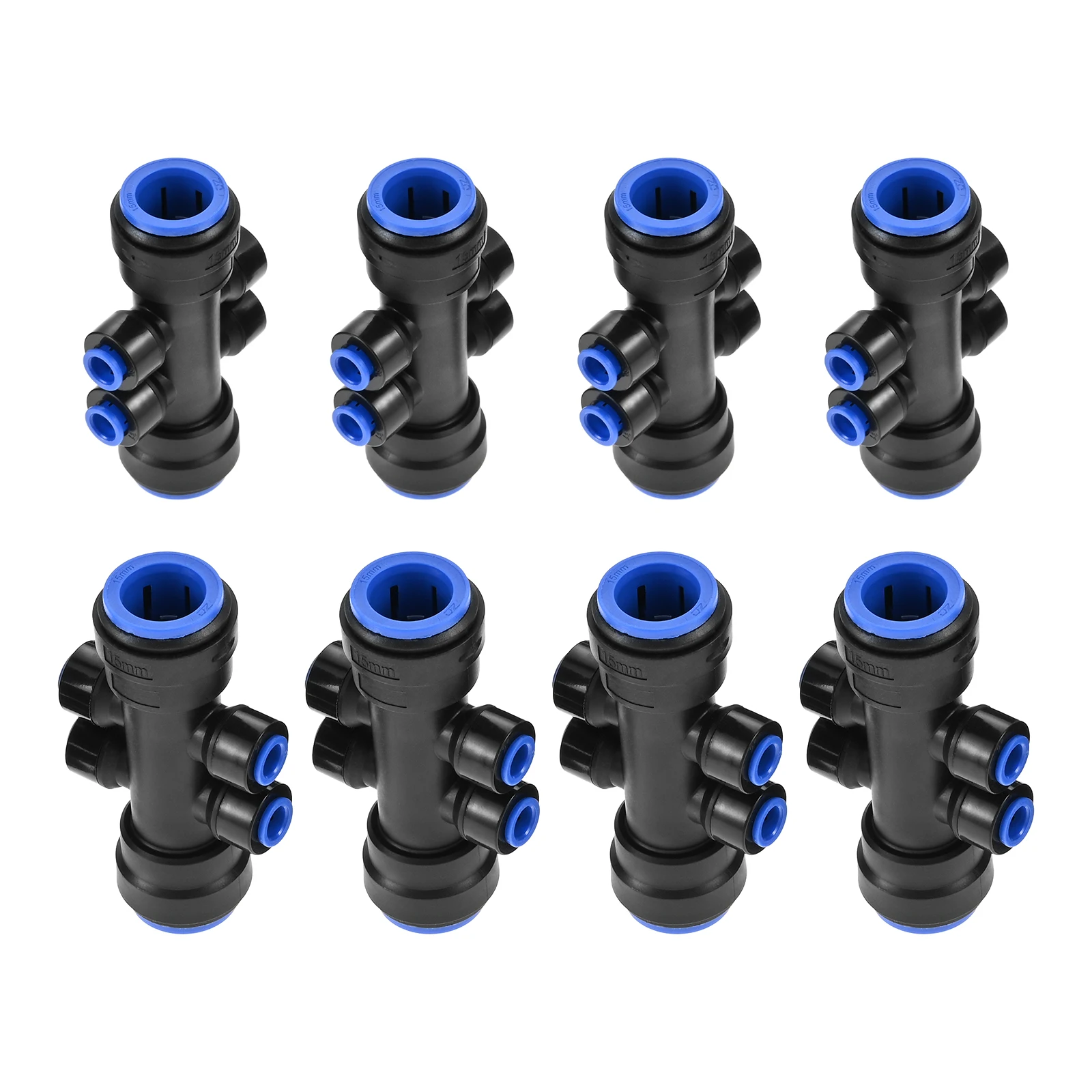 8Pcs Blue Drip Irrigation Fittings 6 Way Connector Versatile Structure Irrigation Accessories For 1/4 Inch Diameter Pipes
