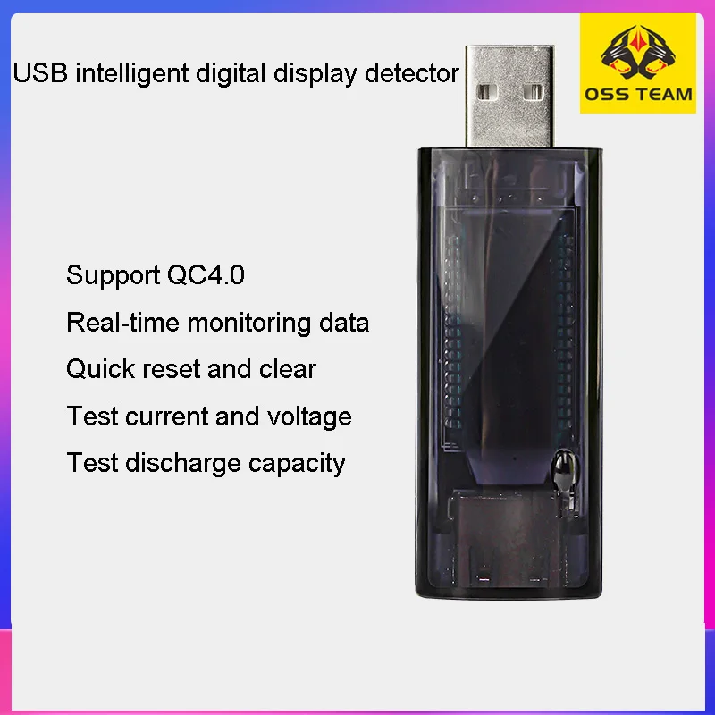 OSS S102 المزدوج USB الجهد الحالي شاحن الطاقة الكاشف شاشة ديجيتال اختبار قدرة متر الفولتميتر مقياس التيار الكهربائي