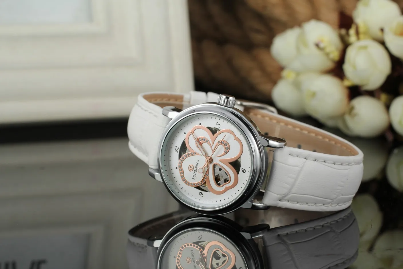 Women Famous Top Brand Leather Strap Automatic Ladies Self Wind Mechanical Relogio Feminino Clockrelojes Clock Relojes Mujer