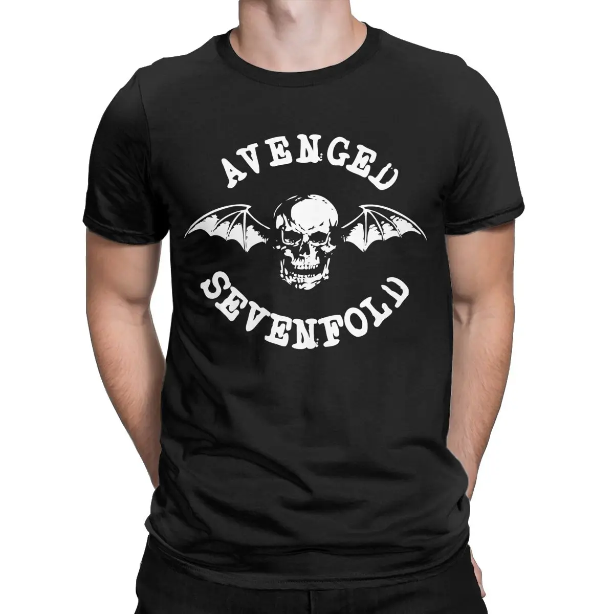 Men T-Shirt Avenged Sevenfold Vintage 100% Cotton Tee Shirt Short Sleeve Band T Shirts Crewneck Clothes Unique