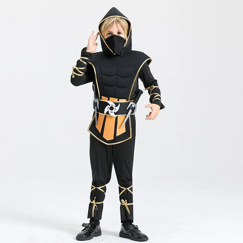 Boys Ninja Deluxe Costume for Kids W/with Weapon Accessories Kids Halloween Ideas Gifts Toys Japanese Anime Performance Costumes