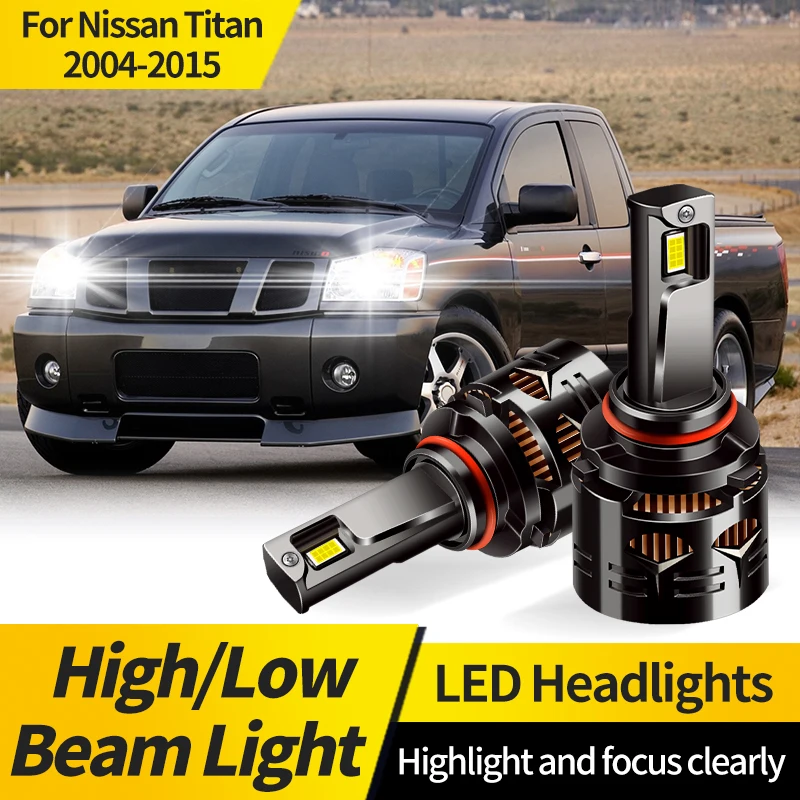 

2PCS For Nissan Titan 2004-2015 9005 LED Headlight Bulbs HB3 Super Bright CSP 9006 Hi/Lo Beam Lights HB4 Auto Driving Headlamp