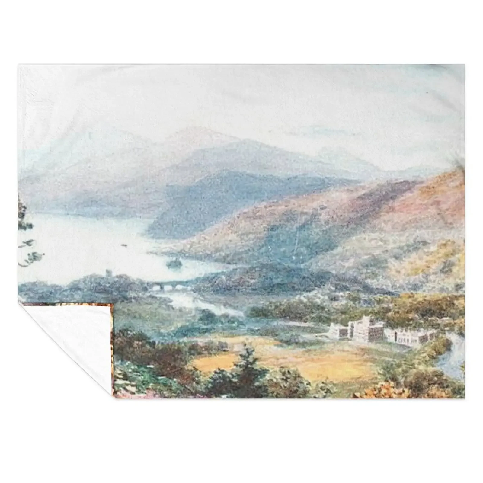 

Vintage Illustration of Loch Tay & Taymouth Castle Throw Blanket Single Bed For Baby Thins Blankets