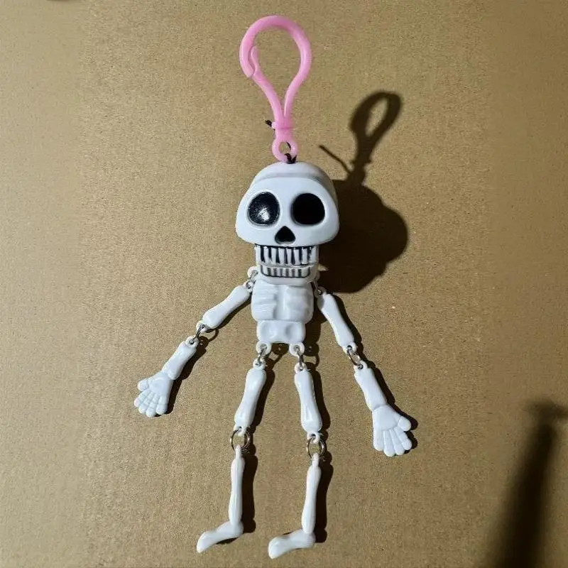 Skelett-Schlüsselanhänger mit Zugschnur, lustiger Neuartiger Plastik-Taschenanhänger, langlebiger Rucksack-Anhänger für Halloween-Party-Geschenke – Detail 8