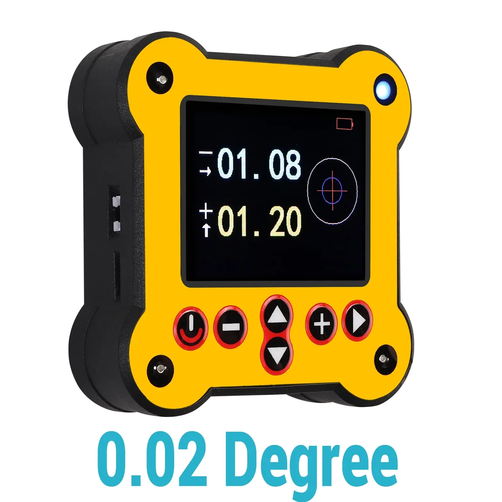 

Rechargeable Dual Axis Digital Angle Protractor Digital Display Level Gauge with 4 Side Based 0.02 Degree accuracy Spirit Level