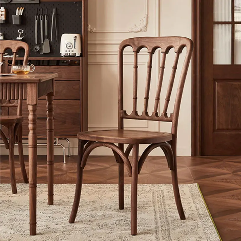 Silla de comedor de madera maciza americana Vintage, castillo de Napoleón, mesa de comedor y silla de troncos medievales para el hogar, café, té de la leche