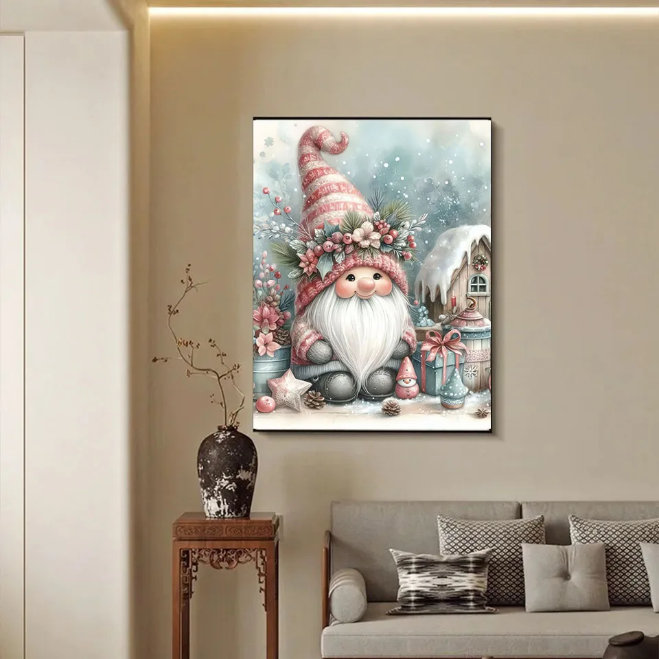 

2025 Christmas Diamond Painting Kit DIY Christmas Gnome Full Square Round Rhinestone Cross Stitch Handmade Acrylic Home Decor