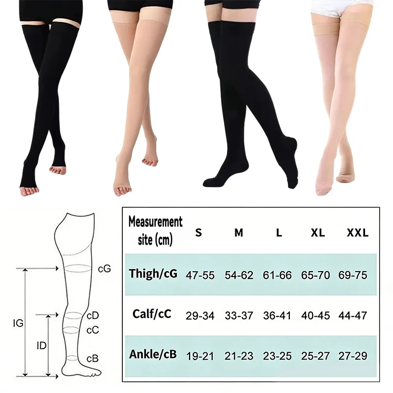 20-32 mmHg Compression Stocking Legwarmers Thigh Stockings Stress Relief Compression Stockings Clothing Supplies Accessories