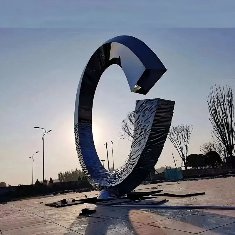 Vincentaa Contemporary Ring Sculpture Outdoor Circular Art for Garden Landscape Deposit Only