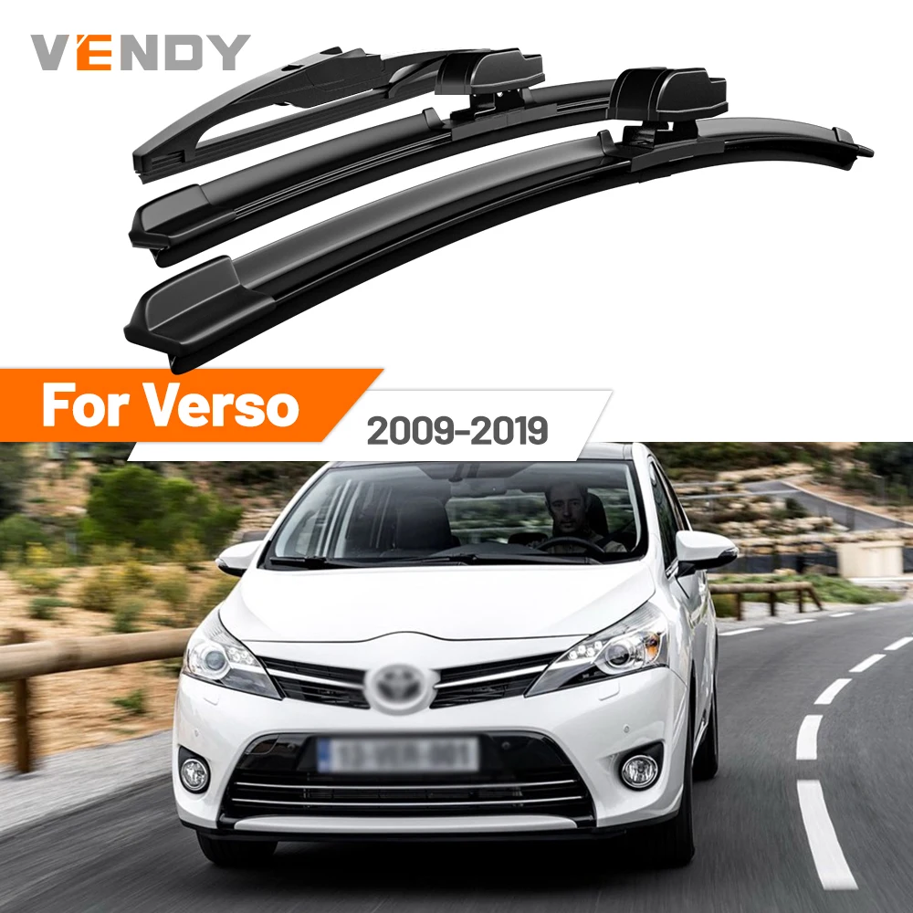 

For Toyota Verso 2009-2019 2010 2011 2012 2013 2014 2015 Front & Rear Windshield Wiper Blades Windscreen Wipers Set Accessories