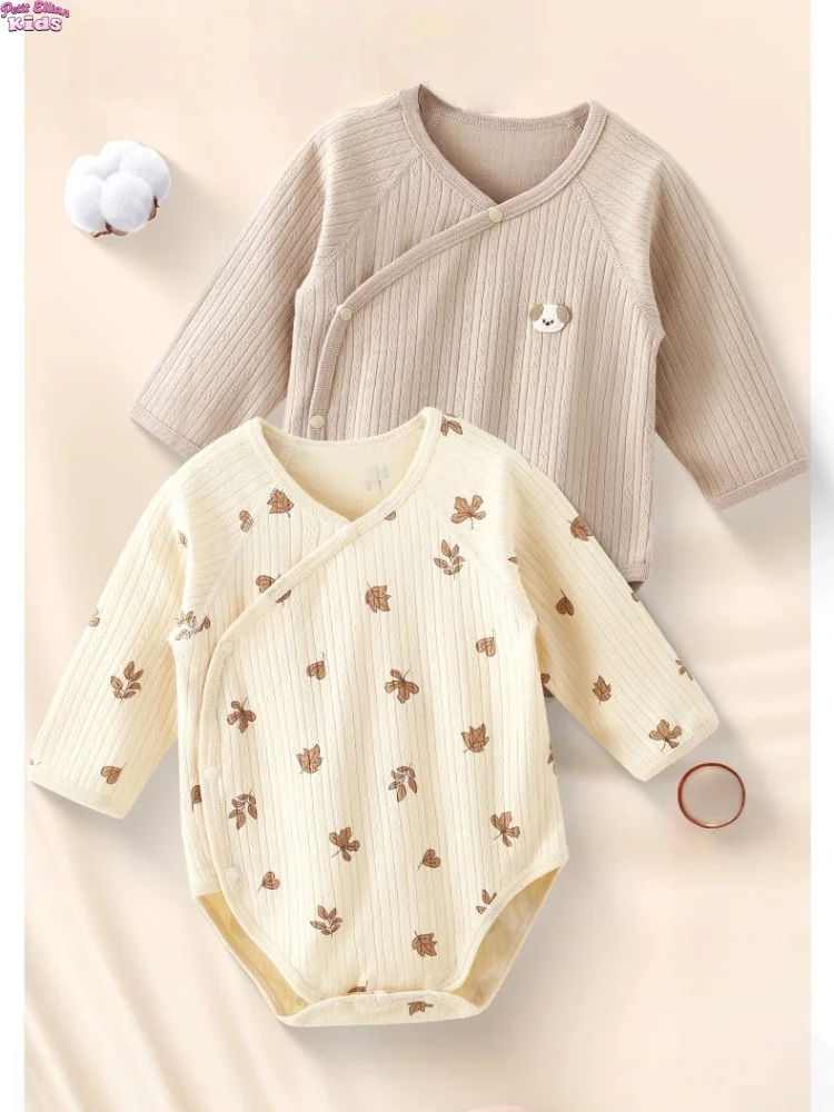 

Newborn Infant Girls Clothes Cotton Double Layered Belly Guard Triangle Romper 0-2Y Baby Clothes Boy Comfy Baby Daily Bodysuit