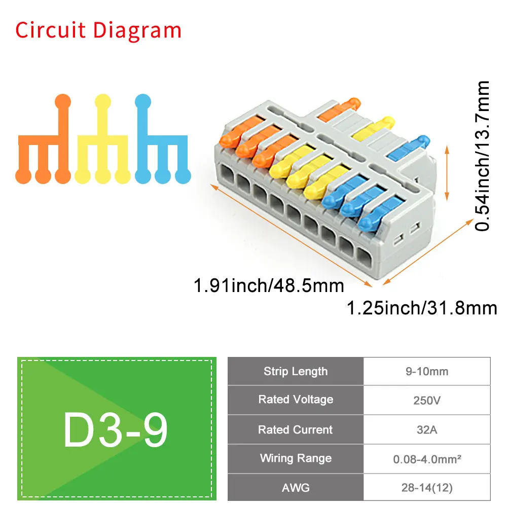 10/50 PCS Mini Snelle Bedrading Connectors Universele Compacte Hendel Crimp Splitter Elektrische Geleiders Push-in Thuis Klemmenblok