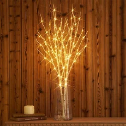 LED White Birch Branch Christmas Tree Branch Fairy Garland Light Party Wedding Decoration Dinner Table Lamp Fairy Light String