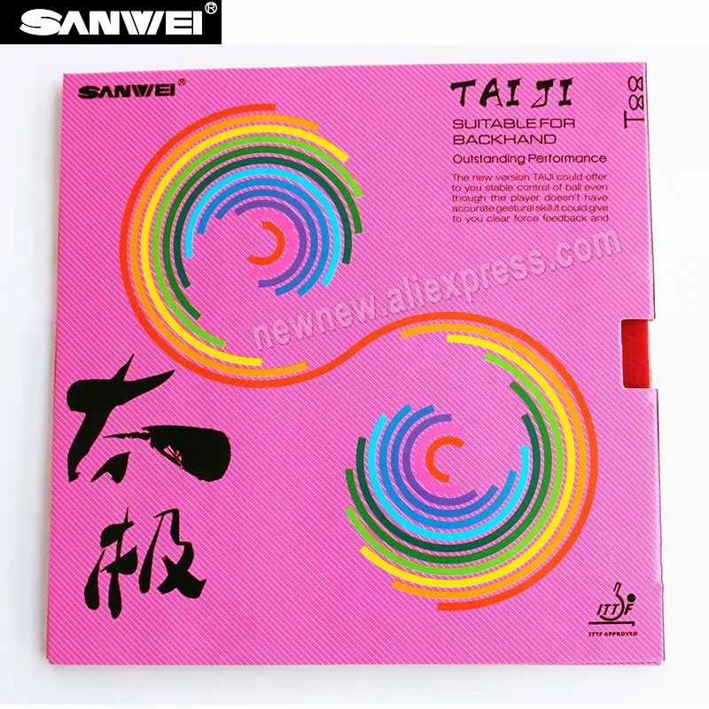 SANWEI 2017 New TAIJI TAICHI PLUS 40+ Table Tennis Rubber Half-sticky, Pink German Style Tension Sponge Ping Pong Rubber