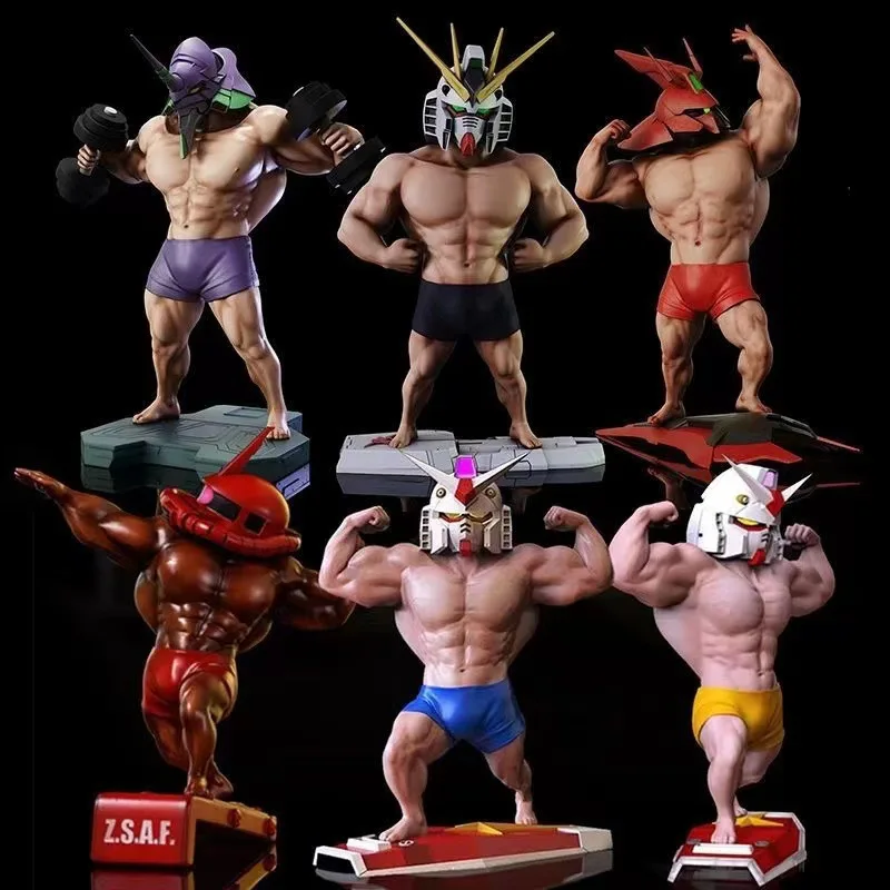 Muscle Gundam Anime Figuremodel Decoration Trend Muscle Man Action Figure Gift 18cm