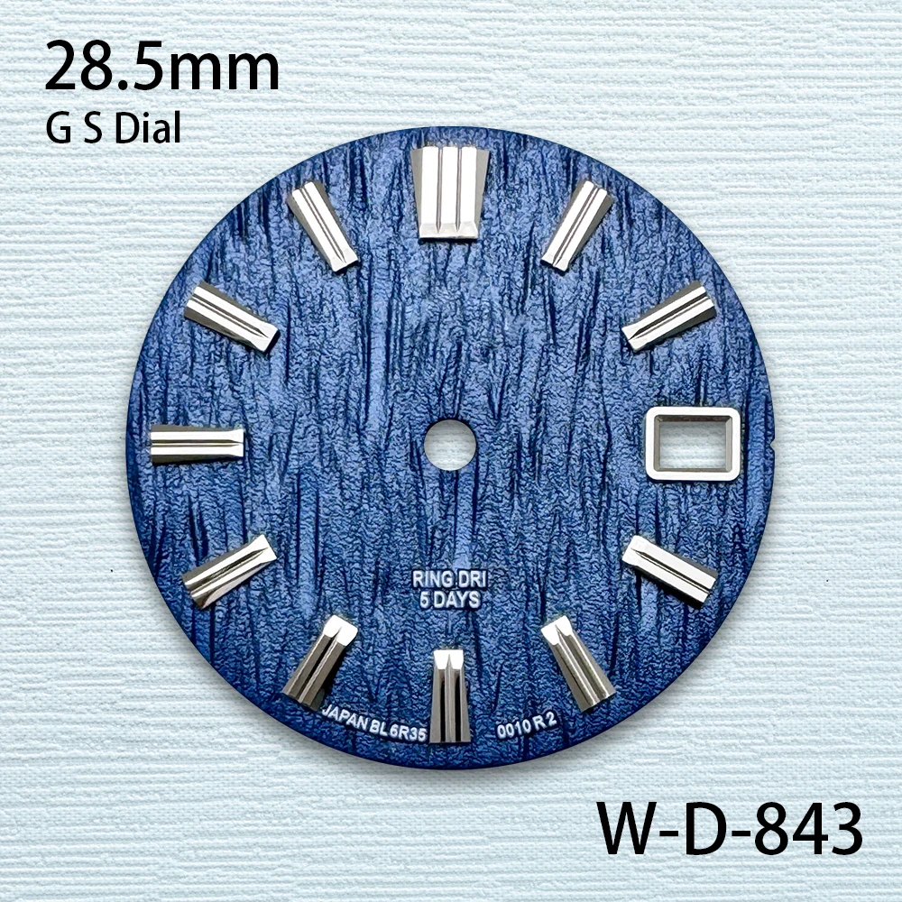 28.5mm GS Logo With Grand S Dial Suitable Fit NH35/NH36/4R/7S Japan Movement Bark Pattern High Quality  Watch Accessories ﻿