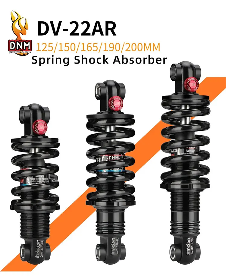 DNM Mountain Bike Rear Shock Absorber Spring Adjustable Suspension Downhill 125/150/165/190/200mm 550/750/850/1000lbs