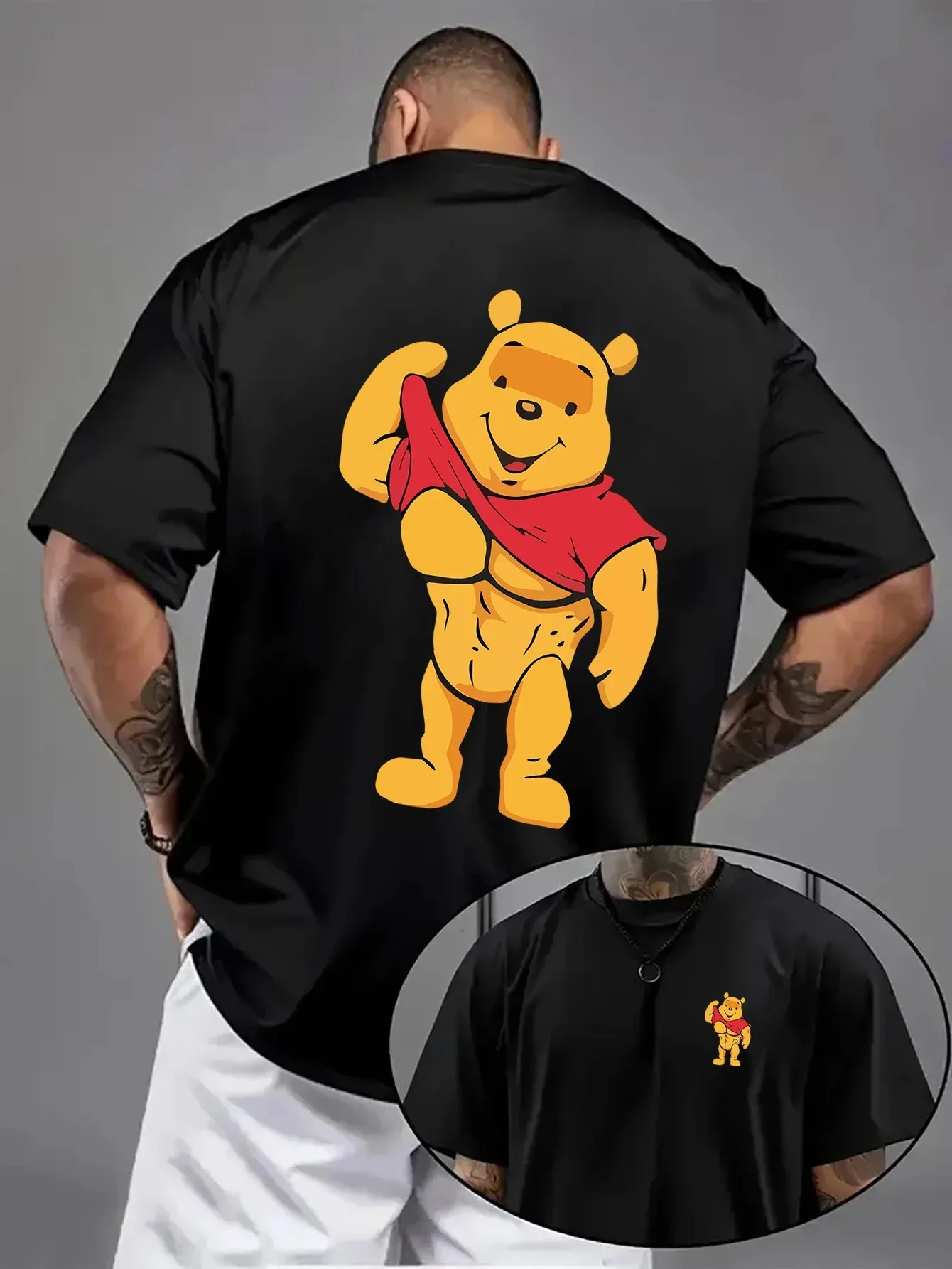 

Футболка Disney Winnie The Pooh 2026, хлопковая, дышащая, стильная и универсальная, уличная одежда, свободный крой, повседневная, Y2K