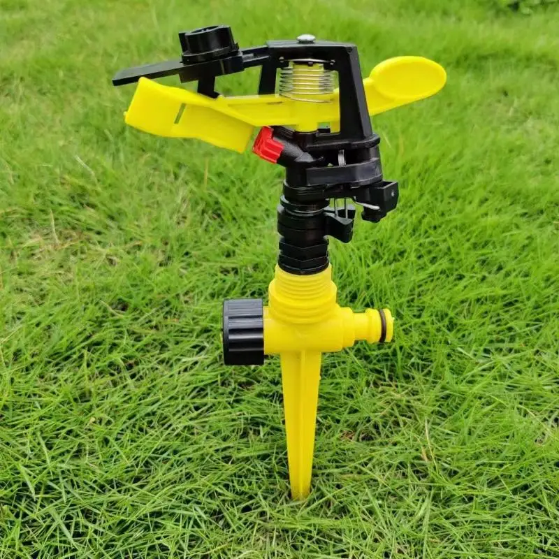Adjustable Spiked Rocker Impact Sprinkler Garden Agriculture Watering Nozzle Lawn Irrigation Watering 360 Degrees Rotary Jet
