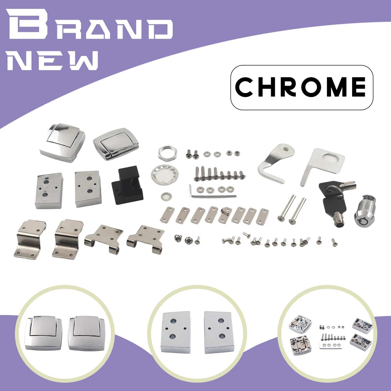For Harley 1988-2013 Touring and Trike models equipped with King or Ultra Trunk Latches Hinges Lock