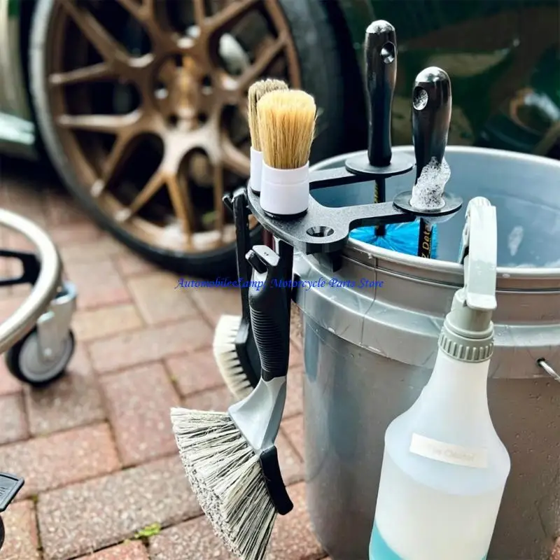 H7BD Plastic Brush Rack For Car Detailing Tools Fits Most Auto Wash Buckets Securely