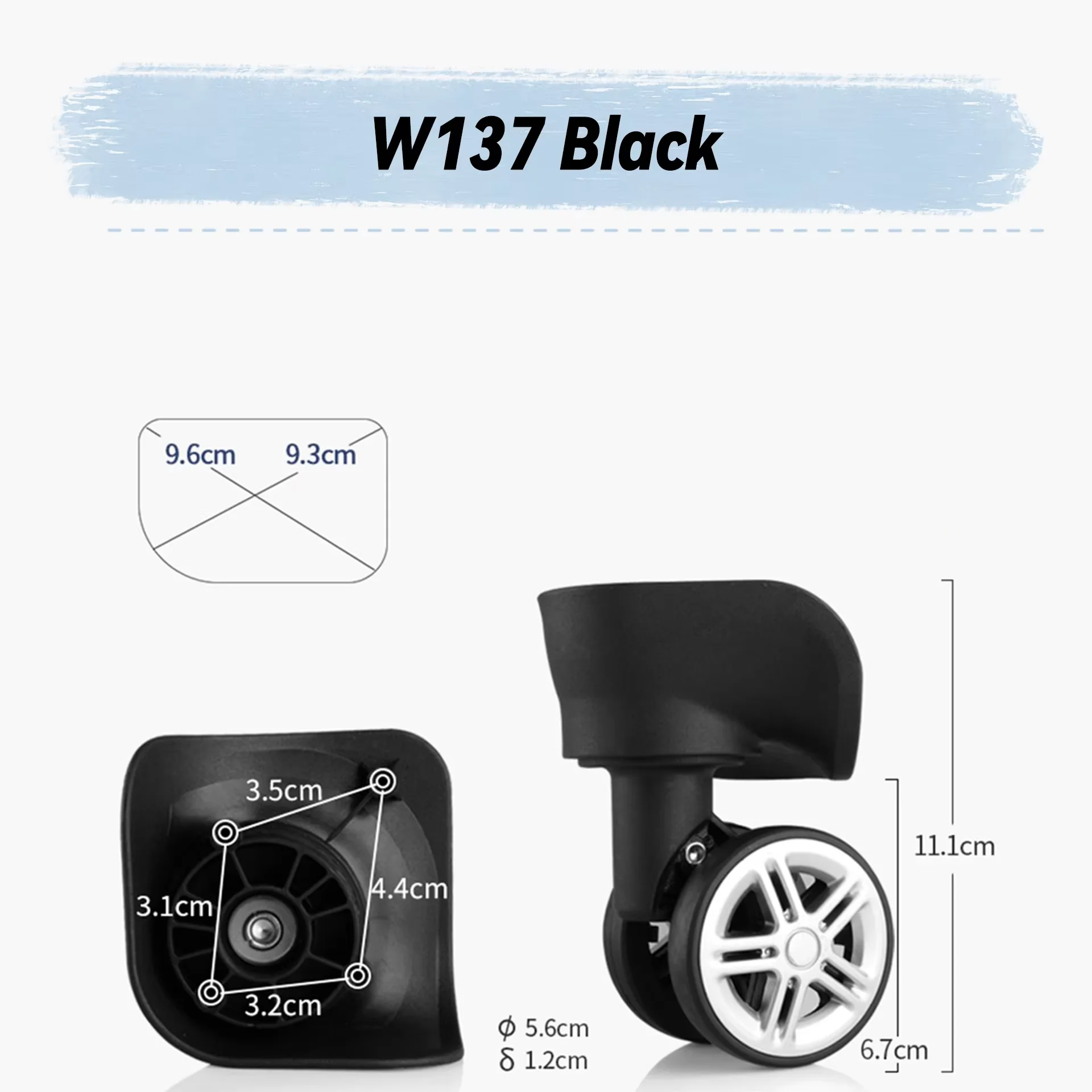 For American Tourister W137 Universal Wheel Replacement Suitcase Rotating Smooth Silent Shock Absorbing Wheel Accessories Wheels